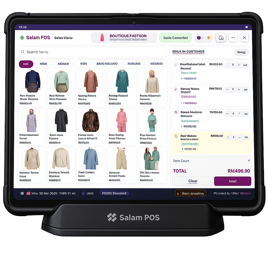 Antara muka Android POS untuk Premises